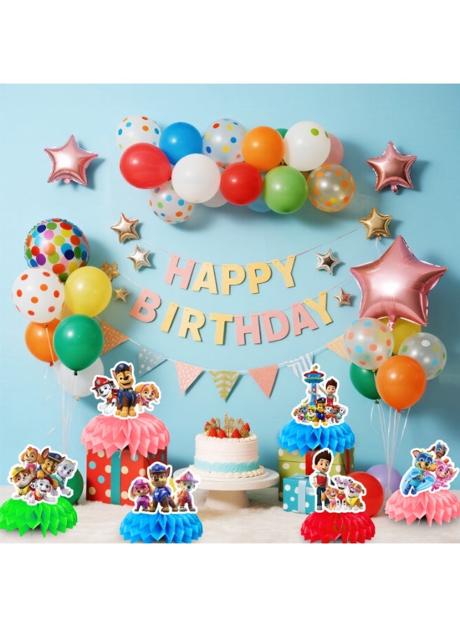 FRUITFUL PARTY 9pcs PAW Patrol Honeycomb Centerpieces – Rescue Pup Table Decorations, Honeycomb Centerpiece Set for PAW Patrol Theme Birthday Party Decoration Supplies - Image 5